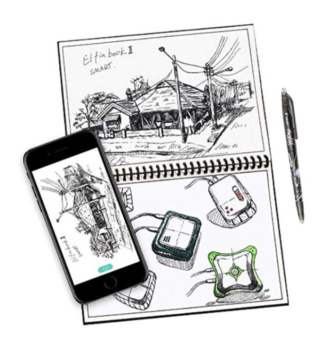 notebook noir réutilisable avec spirale