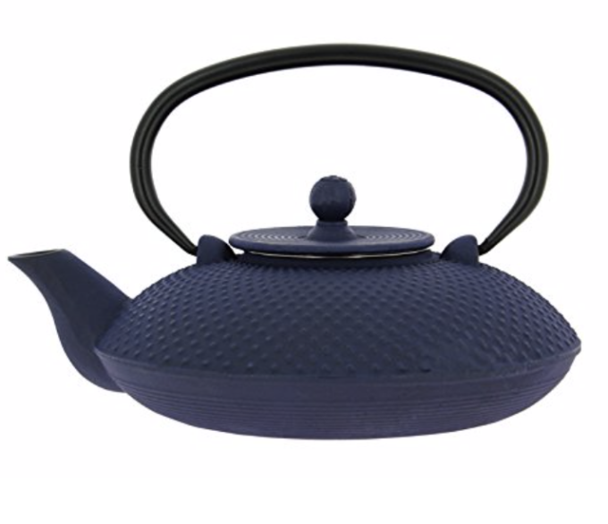 Théière asiatique en fonte bleue