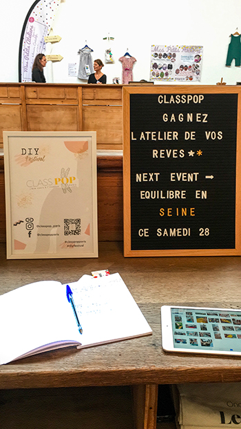 Tableau d'atelier Classpop sur le DIY Festival