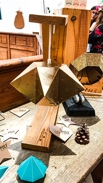 Lampe récup sur le stand poly au DIY Festival